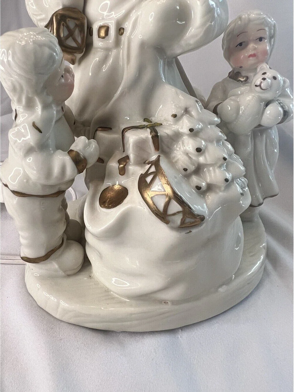 Porcelain Santa Claus Ivory Night Light Lamp